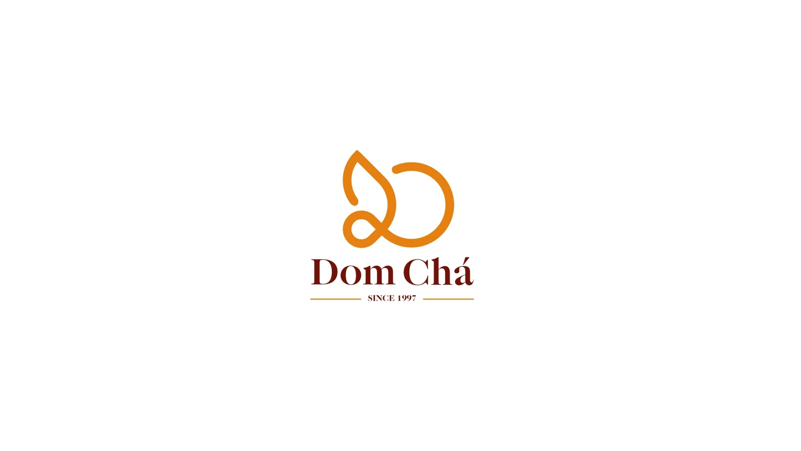 Símbolo Dom Chá: um traço que une a inicial D e uma folha